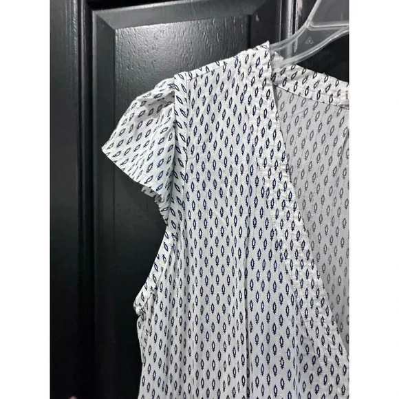 lemlem Women's Wibi V-Neck Lace Trim blue white Short Mini Dress Size Large - Picture 6 of 9